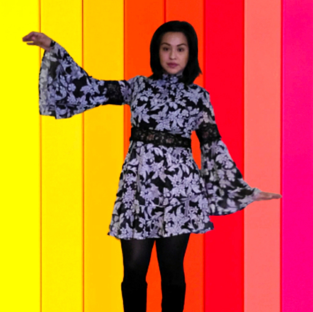 missguided bell sleeve mini dress size 12 mockneck
